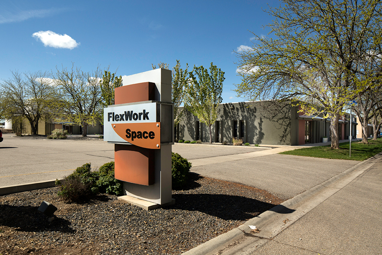Flex Work Space photo showing monument signage in Boise Idaho