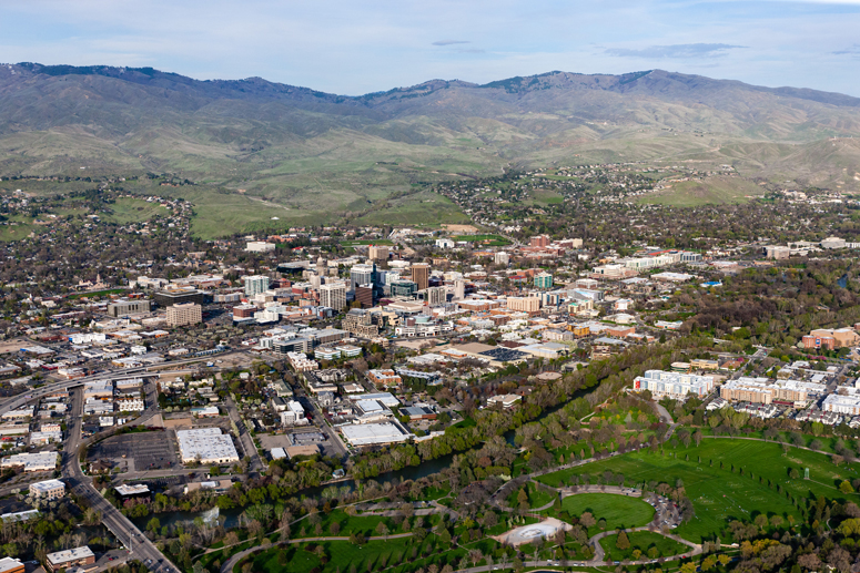 Boise Idaho aerial of growth pattern