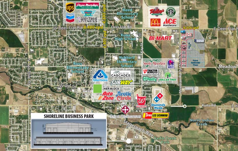 Aerial Image Demonstrating the Location of Shoreline Business Park