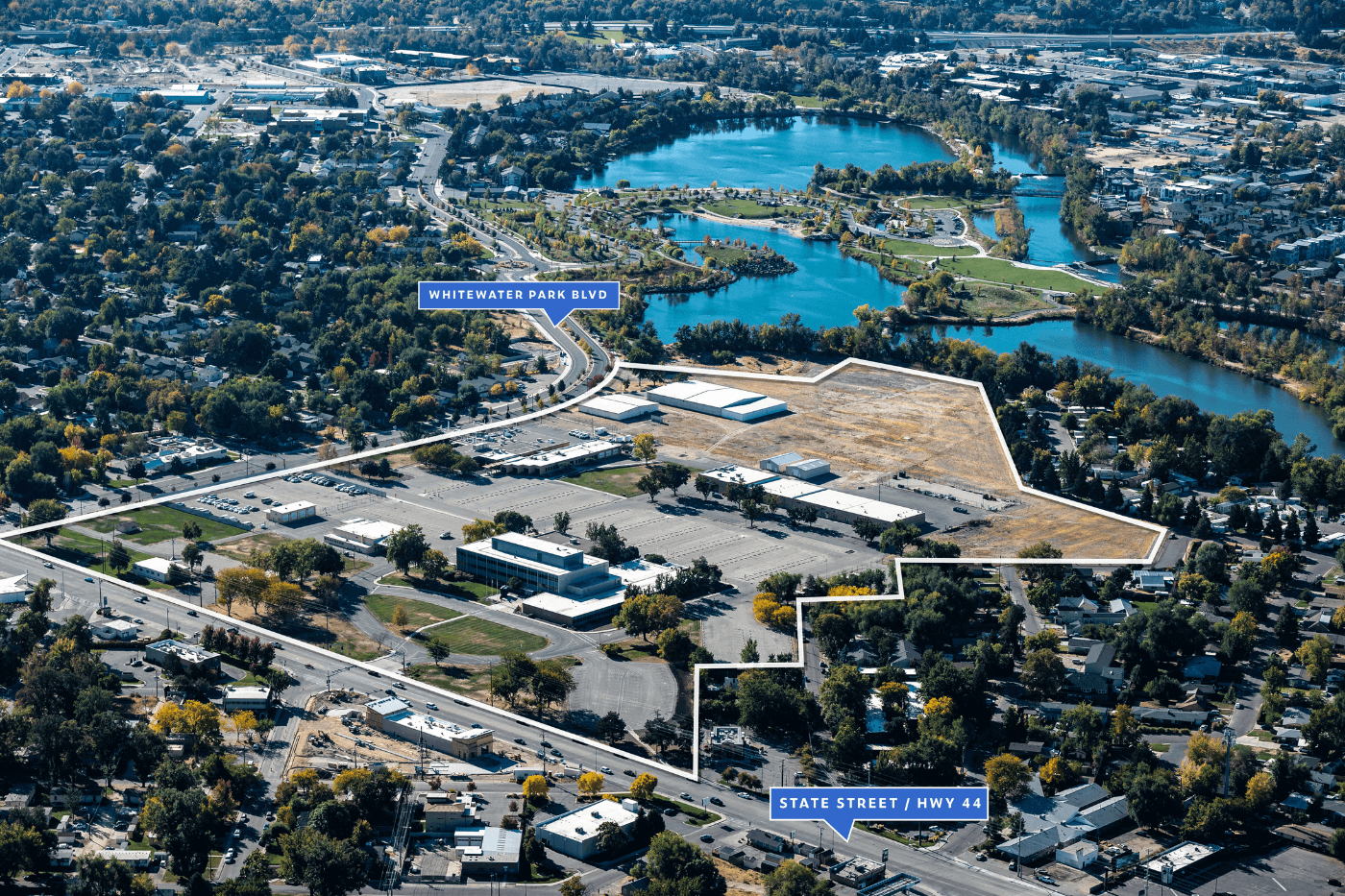 Whitewater Boise Aerial Image and Outline