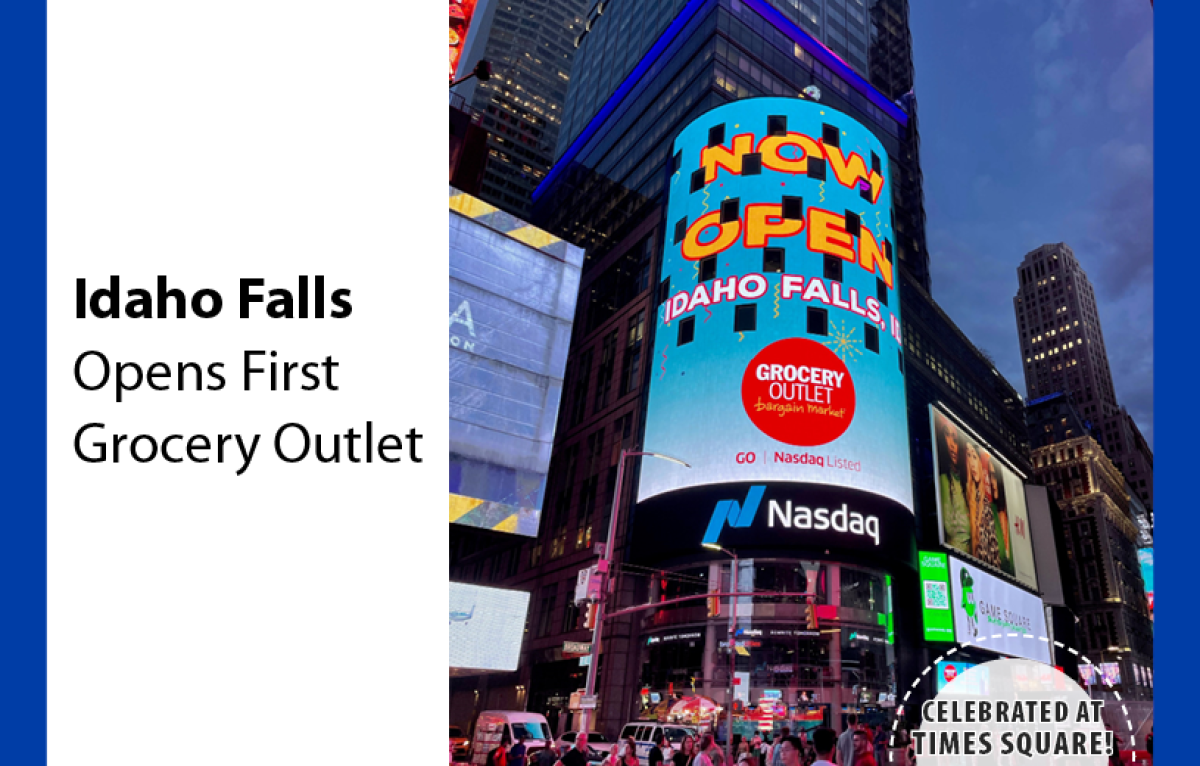 Idaho Falls First Grocery Outlet Location Celebrated in Times Square NYC