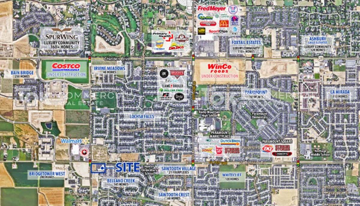 Aerial Map of Meridian Retail