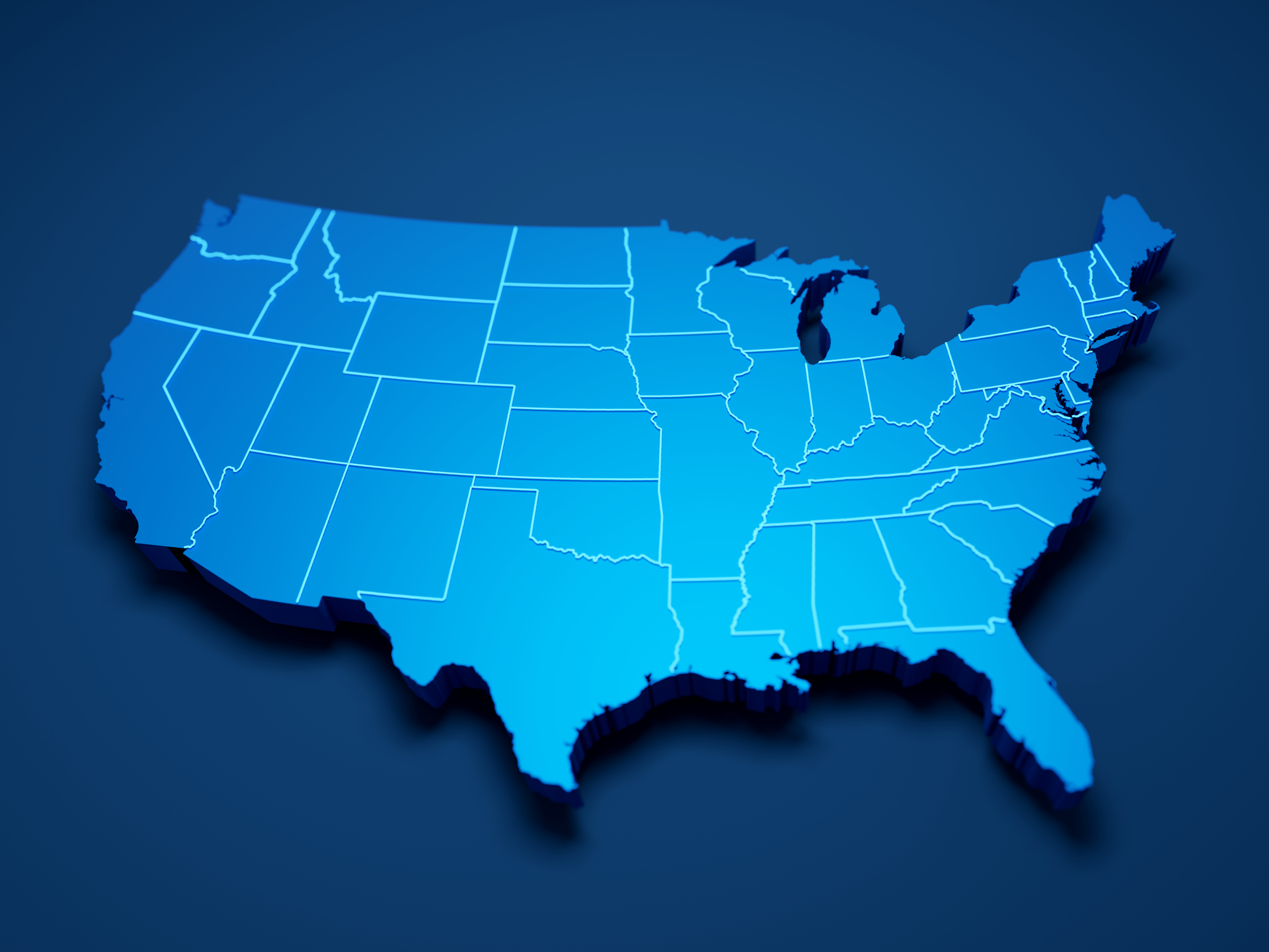 Image of the map of the continental United States